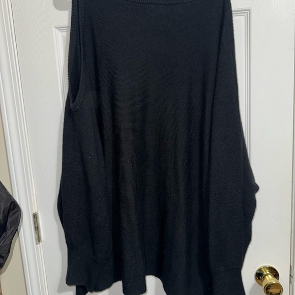 Black Knit Sweater w/ one cold shoulder - Picture 6 of 6